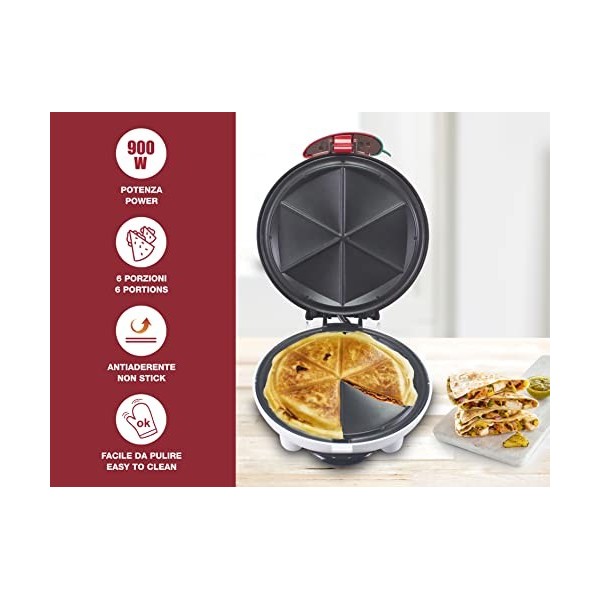 BEPER P101CUD600 Appareil à apéritif Happy Hour - Prépare des quesadillas, des panzerotti, des boulettes sucrées et salées en