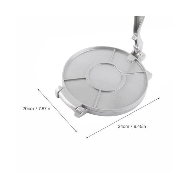 Presse à Tortillas, Machine à Tortillas en Alliage Daluminium de 20 Cm avec Outil de Pressage Roti à Poignée Incurvée pour l