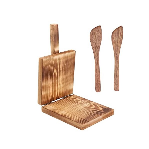 Tortilla et Machine à Crêpe, Presse Tortilla en Bois, Antidérapant Poignée En Bois, Outil De Pressage De La Pate Outil Pour F