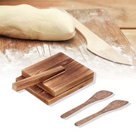 Tortilla et Machine à Crêpe, Presse Tortilla en Bois, Antidérapant Poignée En Bois, Outil De Pressage De La Pate Outil Pour F