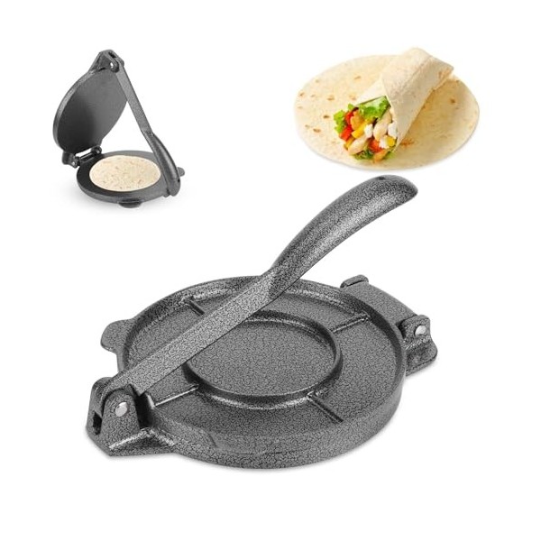 Presse À Tortillas En Fonte, 16,5 Cm Presse À Tortillas Antiadhésive Machine À Faire Des Tortillas Empanada Avec Poignée Plia