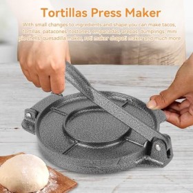Presse À Tortillas En Fonte, 16,5 Cm Presse À Tortillas Antiadhésive Machine À Faire Des Tortillas Empanada Avec Poignée Plia