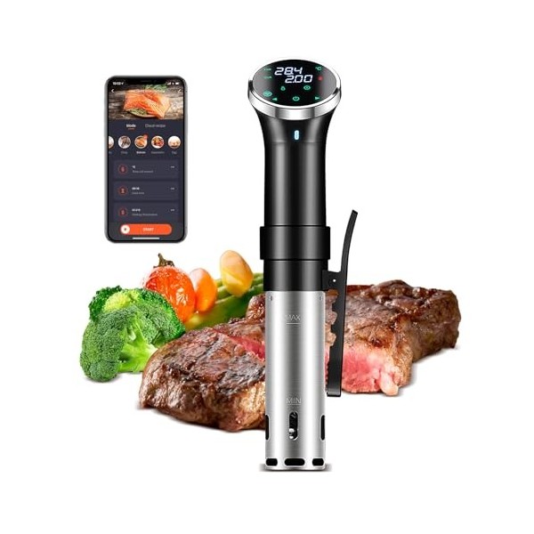Sous Vide,Cuiseur sous vide grand écran tactile 1100 Watt Cuiseur de précision, thermostats dimmersion, Stick Sous Vide Cuis