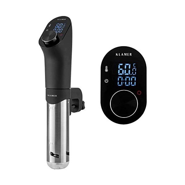 KLAMER Sous Vide Stick, 1200 Watt IPX7 étanche avec circulation 3D et régulation de température de 20 à 95℃, cuiseur lent ave