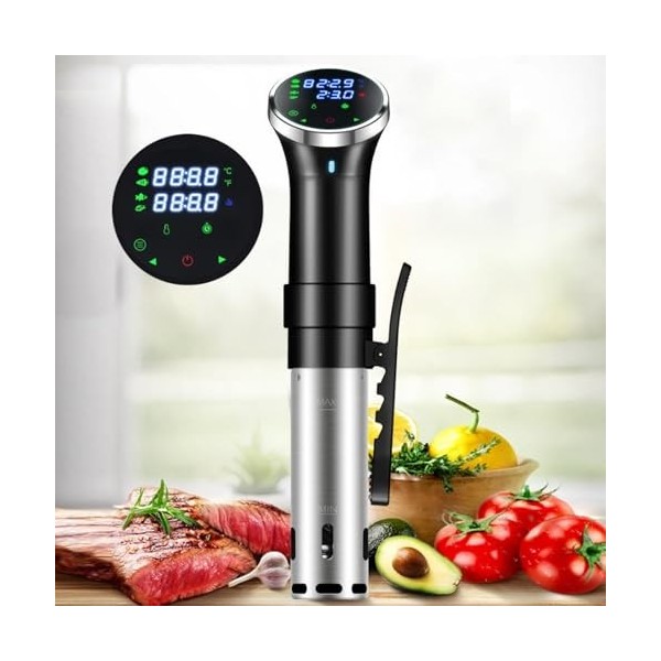 Kit de Cuiseur à Immersion, Cuiseur Sous Vide Professionnel 1100 W, Contrôle Précis de la Température et de Lheure, Affichag