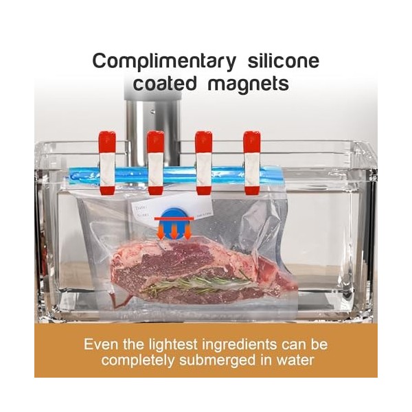 Karinear Thermoplongeur Wi-Fi Cuisson Sous Vide | 1400W Cuiseur Sous Vide | 10-90°C, Minuterie de 1-99 Min | Thermoplongeur C