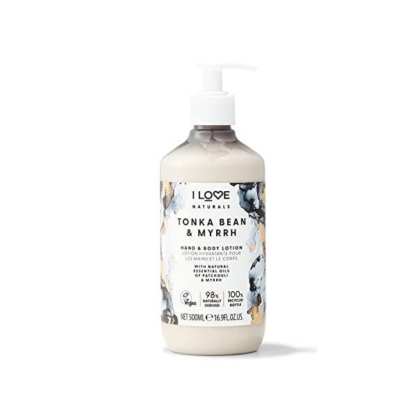 I Love Naturals Tonka Bean & Myrrh Hand & Body Lotion, Essential Oils Of Patchouli & Myrrh, Crafted With Ingredients Such as 