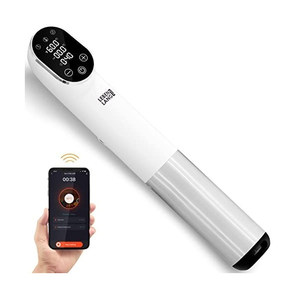LEBENLANG Stick Sous Vide 1200W - Contrôle par Application & Timer Intégré I Pour viande poisson légumes I Thermoplongeur The