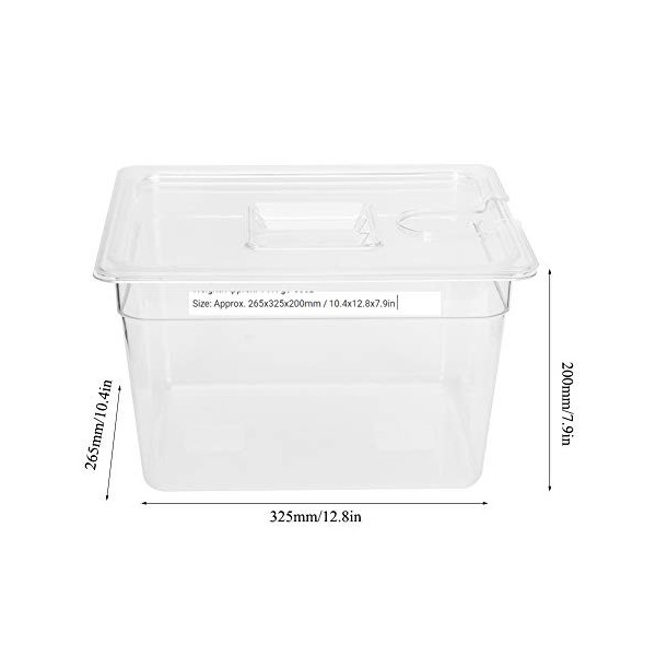 Récipient Sous Vide Pliable pour Sous Vide, Récipient Sous Vide avec Couvercle avec Couvercle à Charnière, capacité de 11 L, 