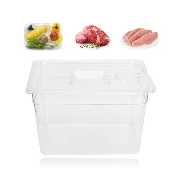 LenTLy Récipient sous Vide à Charnière Pliable 11L, Chauffage Rapide, calibré, Durable, avec Couvercle pour Cuiseur Culinaire