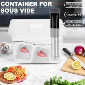LenTLy Récipient sous Vide à Charnière Pliable 11L, Chauffage Rapide, calibré, Durable, avec Couvercle pour Cuiseur Culinaire