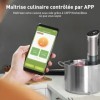 KitchenBoss Thermoplongeur Wi-Fi Cuisson Sous Vide: 1100W Cuiseur Sous Vide IPX7 Imperméable à leau dImmersion de Cuisinièr