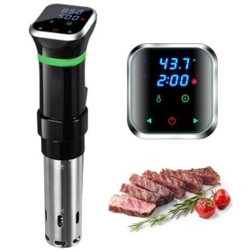 FUNYKICH Cuisson Sous Vide 1100W, Thermoplongeur Cuiseur Sous Vide Thermostat Réglable à 360° Circulation, 25℃-95℃, Calculate