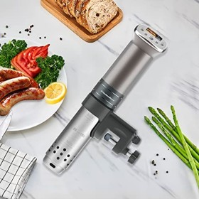 KitchenBoss Cuiseur sous vide : recettes LCD colorées | G321 Silver | Ultra silencieux | Moteur CC sans balais | 1100 W | Éta