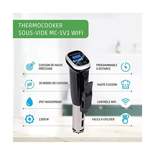 MakeCuisine - Roner cuisson à basse température et sous vide - Roner sous vide - Waterproof - Connexion WIFI - Application av