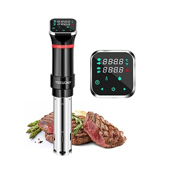 Cuiseur Sous Vide, TEEUCNY 1100w Cuisson Sous Vide, Termoplongeur Sous-Vide Cooker, Calculateur DImmersion De Cuisinière Ave