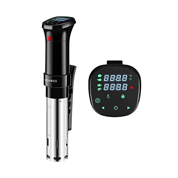 KEAWEO Cuiseur Sous Vide 1100W, Cuiseur Thermoplongeur Cuisson Sous Vide, Calculateur dImmersion de Cuisinière,Thermostat Ré