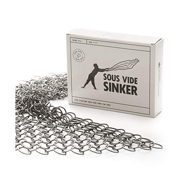 Sous Vide Sinker Poids 0,5 kg en acier inoxydable pour éviter les aliments sous-cuits – Couvre tout le sac alimentaire sous