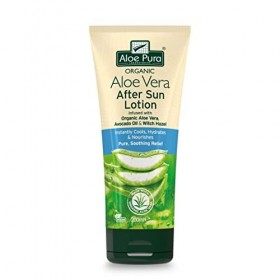 Organic Aloe Vera Aftersun Lotion, Natural, Vegan, Cruelty Free, Paraben & SLS Free, Soothing, 200ml, Aloe Pura