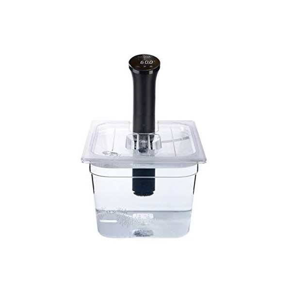 SousVideTools Récipient Transparent en Polycarbonate avec Couvercle Découpé sur Mesure pour Cuiseur sous Vide Anova Nano sans