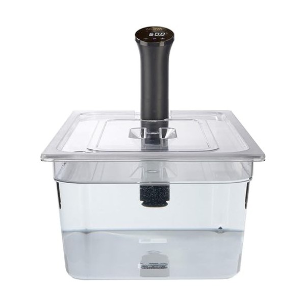 SousVideTools Récipient Transparent en Polycarbonate avec Couvercle Découpé sur Mesure pour Cuiseur sous Vide Anova Nano sans