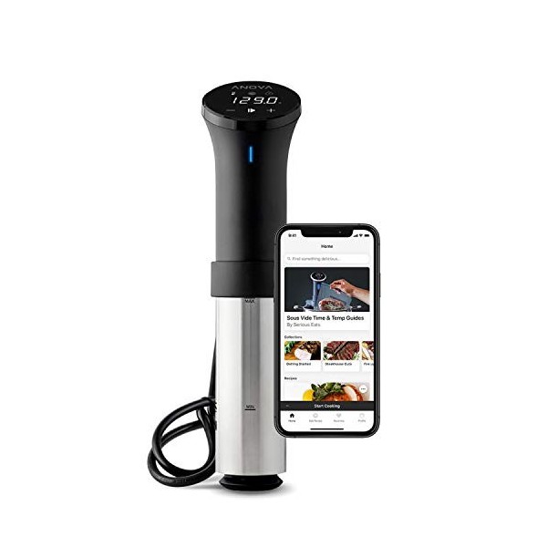 Anova Cuiseur de précision 2.0 AN500-EU00, Precision Cooker, Sous Vide, WiFi, 100 Watt, incl. prise type C pour utilisation E