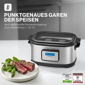 ProfiCook Cuiseur sous vide avec capacité de 8,5L | pour une cuisson précise | Cuve avec minuterie de 72 heures | Fonctions c