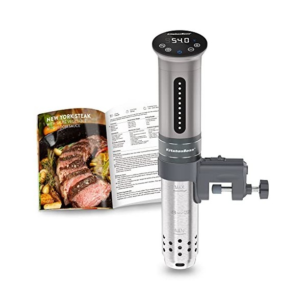KitchenBoss Sous Vide Roner Cuisine à basse température Slow Cooker Circulateur thermique professionnel IPX7 étanche, minuter