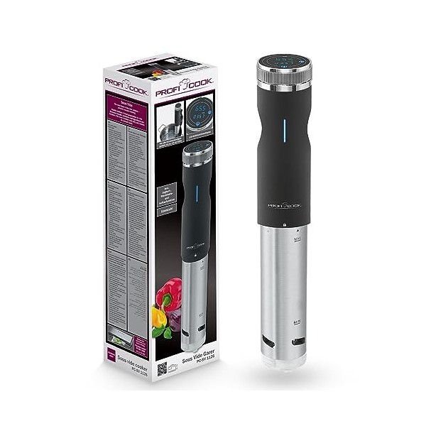 ProfiCook® Sous Vide Stick | funzione yogurt, scongelamento in caldo | fino a 90°C | slow cooker | morsetto di fissaggio | di