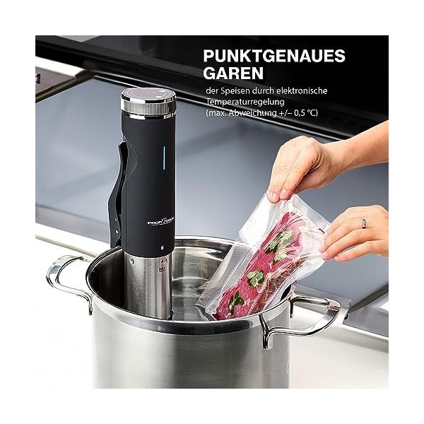 ProfiCook® Sous Vide Stick | funzione yogurt, scongelamento in caldo | fino a 90°C | slow cooker | morsetto di fissaggio | di