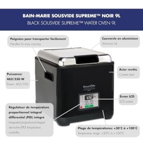 Bain-marie Sousvide Supreme Noir 9L