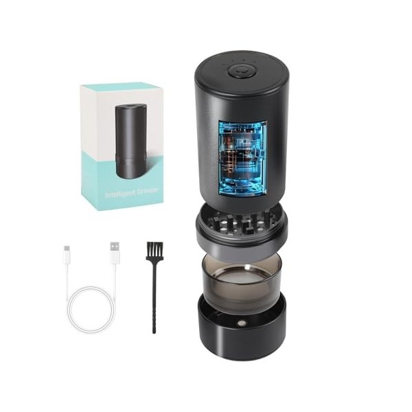 Grinder électrique SOARFLY electric herb grinder USB C rechargeable grinder electrique mini grinder avec brosse de nettoyage,