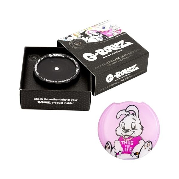 G-Rollz Banksy Graffiti Thug for life Broyeur à pollen 3 parties pour épices, herbes, épices