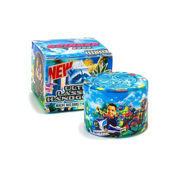 HIZEN X Openmind Grinder3000 Broyeur en 4 parties avec filtre à pollen et grattoir, résistant à labrasion et aux poils, broy