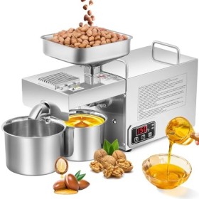 Moongiantgo Machine à Huile 1500w, Froid/Chaud Extracteur Dhuile En Acier Inoxydable Avec Panneau, Moteur Sans Balais, Contr