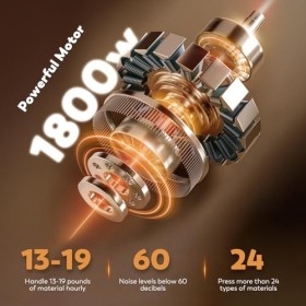 Moongiantgo 1800w Presse à Huile Intelligente en Acier Inoxydable, Froide/Chaude avec Contrôle de Température, Tige Allongée,