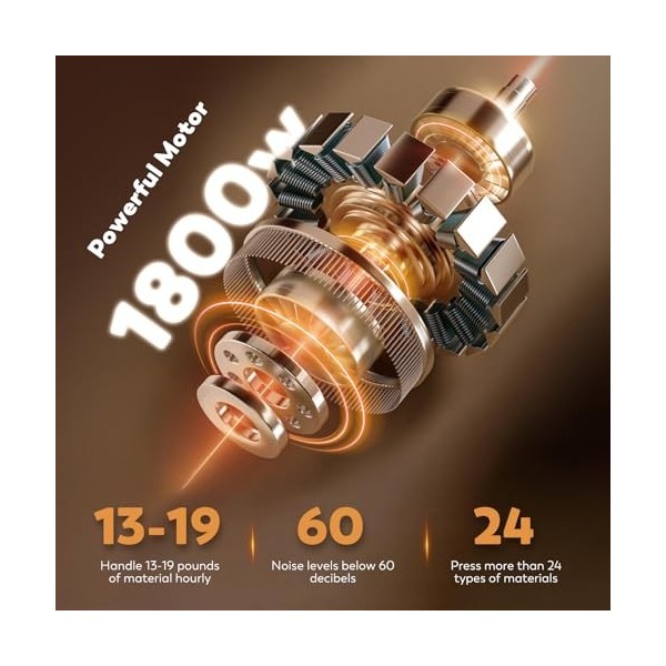 Moongiantgo 1800w Presse à Huile Intelligente en Acier Inoxydable, Froide/Chaude avec Contrôle de Température, Tige Allongée,