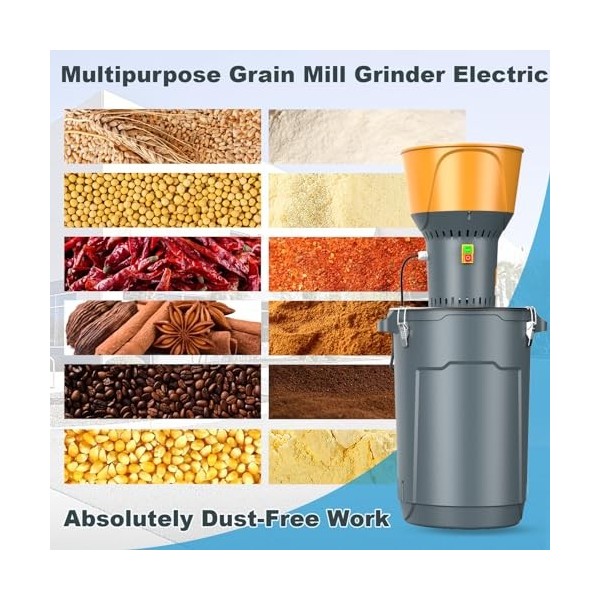 DETODDA 25L Moulin à céréales électrique Moulin à maïs Moulin agricole Moulin à céréales Machine pour céréales maïs blé fourr