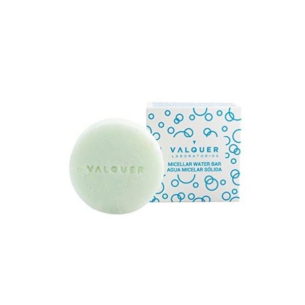 Valquer Laboratorios Eau Micellaire Solide Peaux Sèches, Sans Savon Sans Plastiques, Nettoyant Visage Solide, Vegan et Sans C