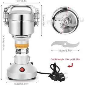 VAYOTOY Moulin à Grains 28000RPM 850W Moulin Céréales Grains Électrique Acier Inoxydable Moulin à Épices Broyage Haute Vitess