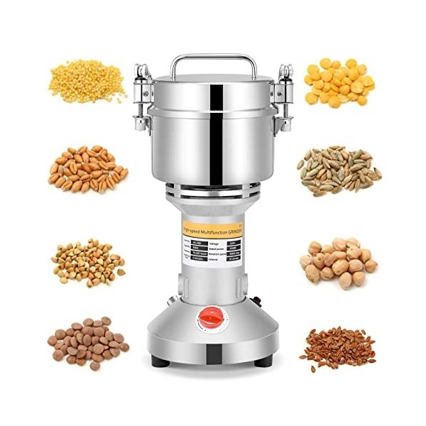 Kotsy 500g Portable Grinder 220V Herb Grain Épice Céréales Broyeur Machine,36000r / min moulin à farine électrique 3 Lames Ma