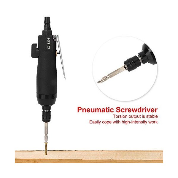 Jeanoko Tournevis pneumatique droit 12000 tr/min Kit doutils de forage de tournevis pneumatique industriel à haute vitesse