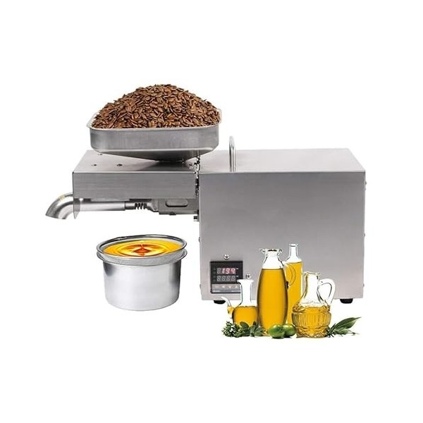 hzexun Presse-huile électrique automatique à presse à huile pour machine à presser à lhuile chaude pour Graines de Noix Peri