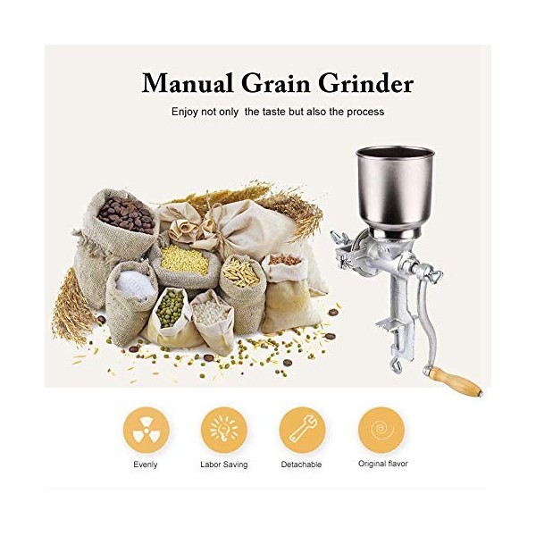 Ejoyous Moulin à Farine, Moulin à maïs manue Moulin à Grain Moulin à Poudre royeur à Grains en Fonte pour Noix Café Céréales 