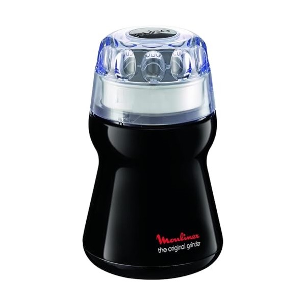 Moulinex AR110830 Moulin à Grain Électrique Dehli Café Épices Fruits Secs Moudre 180W Noir
