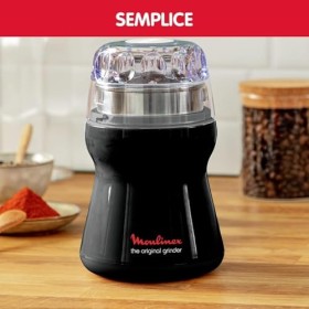 Moulinex AR110830 Moulin à Grain Électrique Dehli Café Épices Fruits Secs Moudre 180W Noir