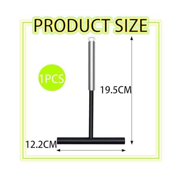 1PC Distributeurs à Crêpes Inox 19.5 cm Long,Surface Lisse Robuste et Résistant à la Chaleur T Forme Manche Rateau Crepe pour
