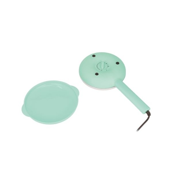 Jocca Crêpière Funny Cooking Turquoise, Diamètre 21 cm, Plaque Antiadhésive, 600W, 3 Températures, Poignée Ergonomique, 2 Fon
