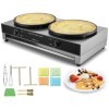 VEVOR Crêpière Électrique 40 cm, Appareil à Crêpes Commercial à Double Tête, Machine à Crêpes Antiadhésive, Plaque Chauffante