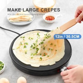 Yabano Appareil à crêpes rétro Ø 30 cm avec spatule et distributeur de pâte